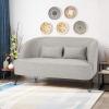 Great Deal Furniture Jordan Modern Fabric Loveseat with Hairpin Legs,Teal, Black,309517(Light Gray)