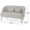 Great Deal Furniture Jordan Modern Fabric Loveseat with Hairpin Legs,Teal, Black,309517(Light Gray)