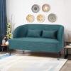 Great Deal Furniture Jordan Modern Fabric Loveseat with Hairpin Legs,Teal, Black,309517(Teal)