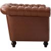 Lucine Traditional Chesterfield Club Chair, Cognac Brown and Dark Brown(Cognac Brown  Dark Brown)