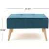 Omry Velvet Upholstered Tufted Ottoman, Square Pouf Ottoman, End-of-bed Footstool for Bedroom, Living Room Modern Side Table/Coffee Table, Sofa Footrest, Home Theater Extra Seat, Dark Teal