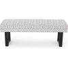 Cassie Boho Fabric Bench, Black Print(Black Print)