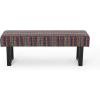 Cassie Boho Fabric Bench, Black Print(Dark Multicolored)