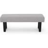 Cassie Boho Fabric Bench, Black Print(Light Gray)