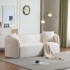 Christopher Knight Home Audie Modern Minimalist Living Room Boucle Fabric Upholstered 3-Seater Sofa Couch,Ergonomic Lounge Couch Seating,Soft Padded Cushion,Wooden Frame,Bedroom/Home Office,White(Beige)