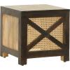 Christopher Knight Home Colstrip Handcrafted Ottoman Stool – Mango Wood – Natural and Walnut