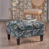 Christopher Knight Home Fabric Ottoman Footrest Rectangular Upholstered Non Storage Ottoman Foot Rest Stool with Tufted Stitching, 28.25 “W x 23 “D x 18.5 “H, Leaf Printed(Leaf Printed non Storage)