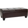 Christopher Knight Home GDFStudio Christopher Knight Home Merrill Double Opening Leather Storage Ottoman, Chocolate Brown