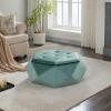 Christopher Knight Home Kiin Velvet Storage Ottoman, Medium Ottoman Foot Rest, Foot Stools Ottoman with Storage, Living Room Sofa Couch Extra Seat, Modern Coffee Table for Home Office, Purple(Green)