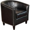 Christopher Knight Home Mia Bonded Leather Quilted Club Chair, Black