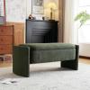 Christopher Knight Home Neapo Oval Storage Ottoman, Boucle Bench Ottoman, Storage Bench Chair, Hidden Space, End of Bed Upholstered Storage Bench for Living Room Bedroom Home Decor, Dark Green(Dark Green)