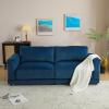 Christopher Knight Home Paren 81″ Modern Velvet Upholstered Loveseat, Comfy Living Room Sofa Couch with Wooden Frame, 2-Seater Upholstered Sofa Cloud Couch, Furniture for Hotel/Apartment, Light Grey(Blue)