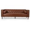 Christopher Knight Home Solomon Contemporary Tufted Deep Seated Sofa with Accent Pillows, Midnight Black and Espresso(Cognac Brown and Espresso)