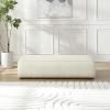 Christopher Knight Home Veres Boucle Upholstered Ottoman Bench, Rectangular Foot Stools Ottoman, Entryway Wood Ottoman Footrest, Bedroom End of Bed Footstool, Living Room Sofa Extra Seat, Milky White