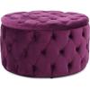 Christopher Knight Home Zelfa Velvet Ottoman, Fuchsia, Round