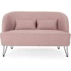 Great Deal Furniture Jordan Modern Fabric Loveseat with Hairpin Legs,Teal, Black,309517(Light Blush)