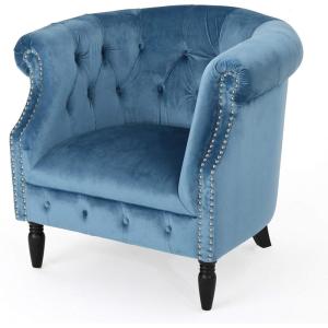 Christopher Knight Home Akira Velvet Club Chair, Aqua(Aqua)
