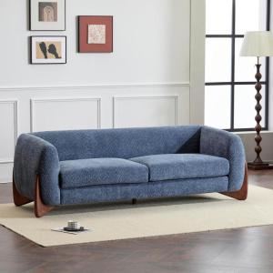 Christopher Knight Home Almab 82 Inches Sofa Couch, Cozy Boucle Upholstered 3-Seater Sofa, Wood Frame Couch, Comfy Couches for Living Room and Office, Modern Sofa, Lounge Seating, Navy Blue(Navy Blue)