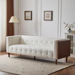 Christopher Knight Home Almab 82 Inches Sofa Couch, Cozy Couch Sofa, Boucle Upholstered 3-Seater Sofa, Wood Frame Couch, Comfy Couches for Living Room and Office, Modern Couch and Sofa, Beige