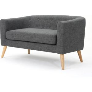Christopher Knight Home Bridie Mid-Century Modern Loveseat, Grey Fabric