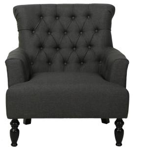 Christopher Knight Home Byrnes Fabric Club Chair, Dark Gray 33.5D x 33.75W x 37.25H in