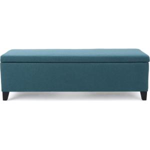 Christopher Knight Home Cleo Fabric Storage Ottoman, Dark Teal
