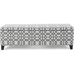 Christopher Knight Home Cleo Fabric Storage Ottoman, Grey Geometric Patterned