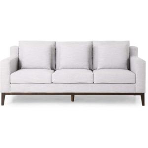 Christopher Knight Home Elliston Sofas, Beige + Dark Walnut(Light Gray + Dark Walnut)