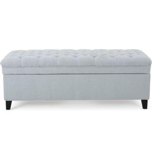 Christopher Knight Home Juliana Fabric Storage Ottoman, Light Sky