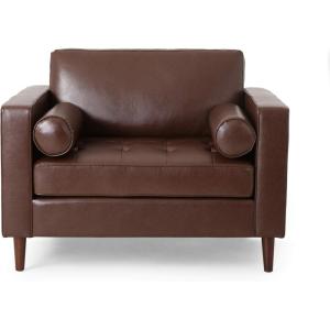 Christopher Knight Home Malinta Club Chair, Midnight + Espresso(Dark Brown + Espresso)