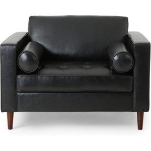 Christopher Knight Home Malinta Club Chair, Midnight + Espresso(Midnight Black + Espresso)