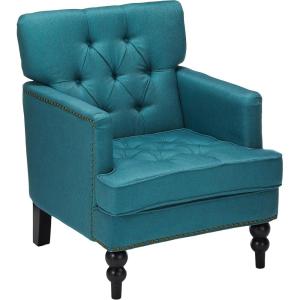 Christopher Knight Home Malone Fabric Club Chair, Wood, Dark Teal , 31.75D x 28W x 35H Inch(Dark Teal)
