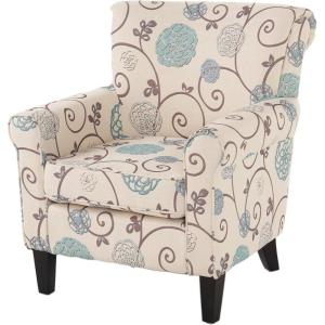 Christopher Knight Home Roseville Fabric Floral Club Chair, Blue Flowers