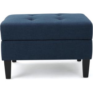 Christopher Knight Home Zahra Fabric Storage Ottoman, Dark Blue