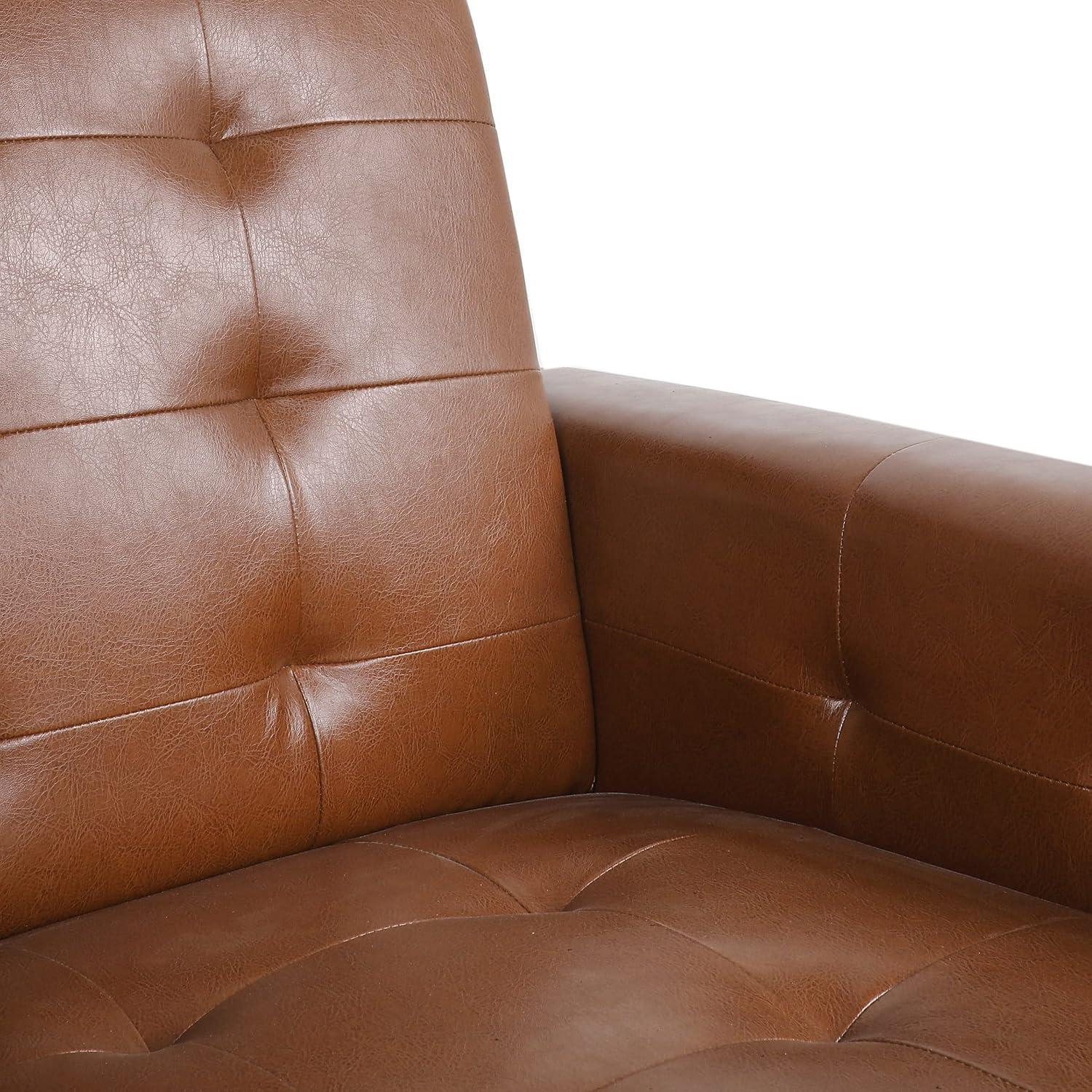 image:imageChristopher Knight Home Craigue Tufted Pushback Recliner Faux Leather Dark BrownDark BrownCognac Brown Dark Brown