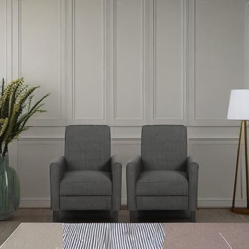 image:imageChristopher Knight Home Emmie Fabric Recliner Set of 2 Wheat Dark BrownMoss Gray Dark Brown