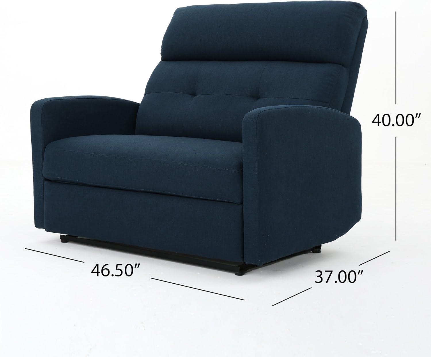 image:imageChristopher Knight Home GDFStudio Hana Plush Cushion Tufted Back Loveseat Recliner FabricNavy Blue 37D x 465W x 40H in