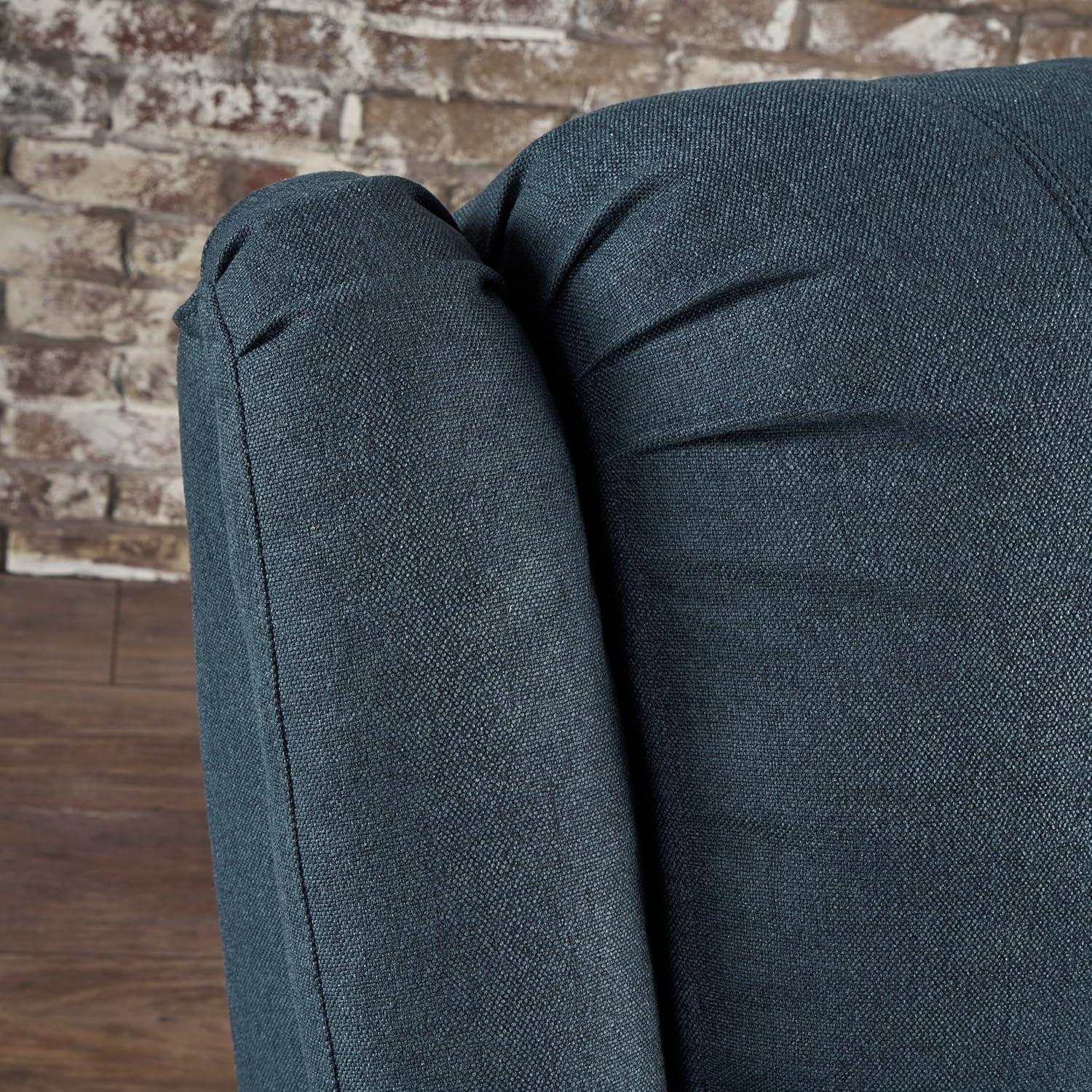 image:imageChristopher Knight Home GDFStudio Jemma Tufted Fabric Swivel Gliding Recliner Chair Plastic Navy Blue 3125 x 3750 x 3825