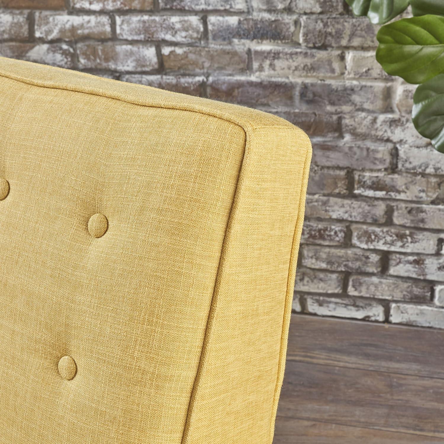 image:imageChristopher Knight Home Mervynn MidCentury Modern Fabric Recliners 2Pcs Set Muted Yellow Dark EspressoMuted Yellow