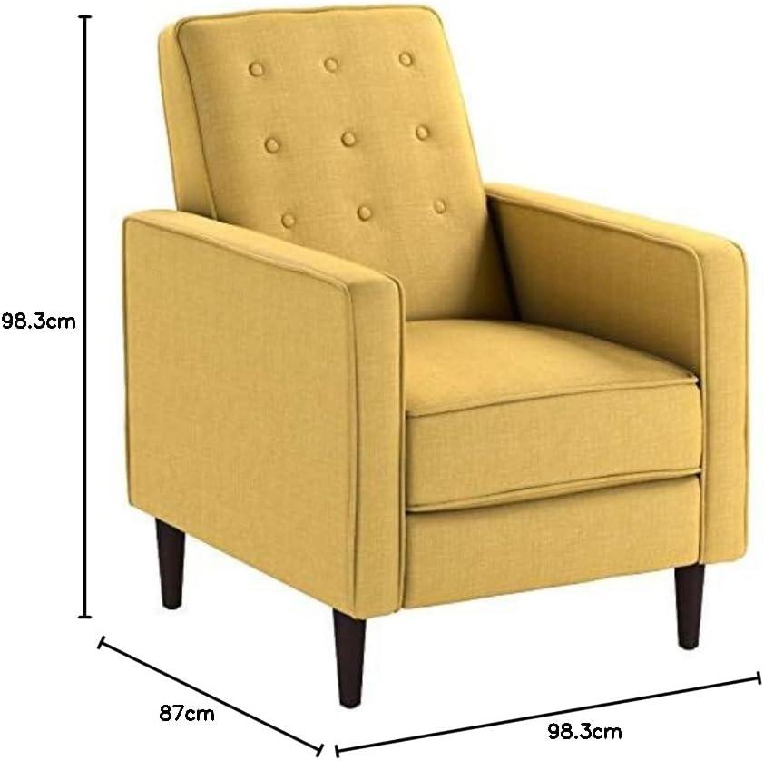 image:imageChristopher Knight Home Mervynn MidCentury Modern Fabric Recliners 2Pcs Set Muted Yellow Dark EspressoMuted Yellow