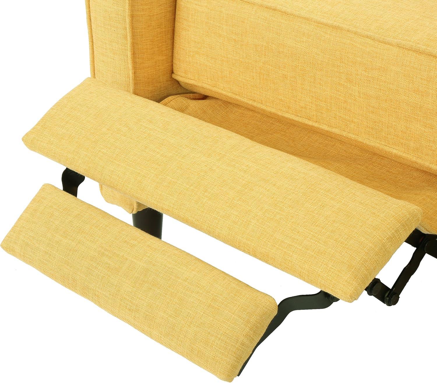 image:imageChristopher Knight Home Mervynn MidCentury Modern Fabric Recliners 2Pcs Set Muted Yellow Dark EspressoMuted Yellow