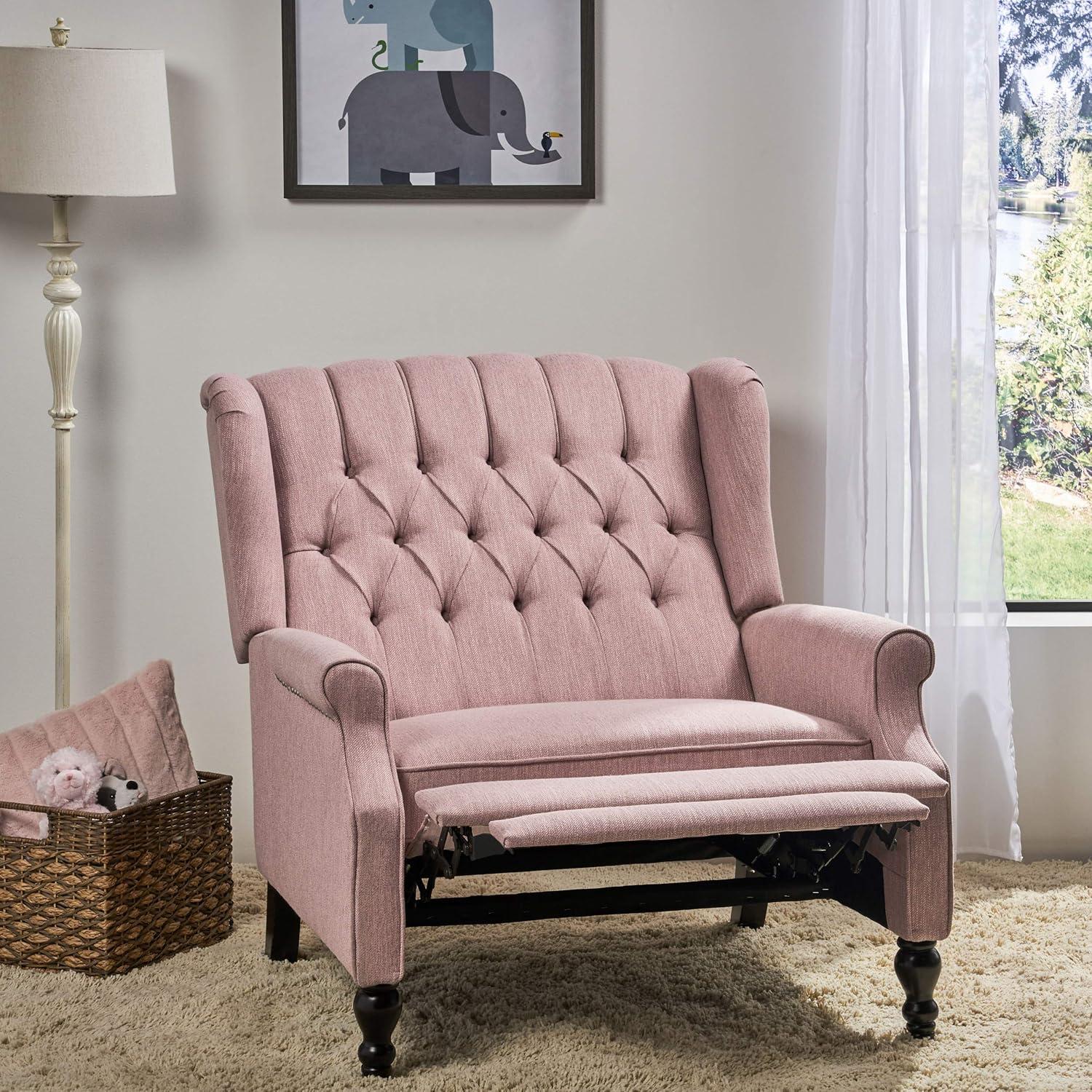 image:imageChristopher Knight Home Salome Push Back Recliner Light Gray Dark BrownLight Blush Dark Brown