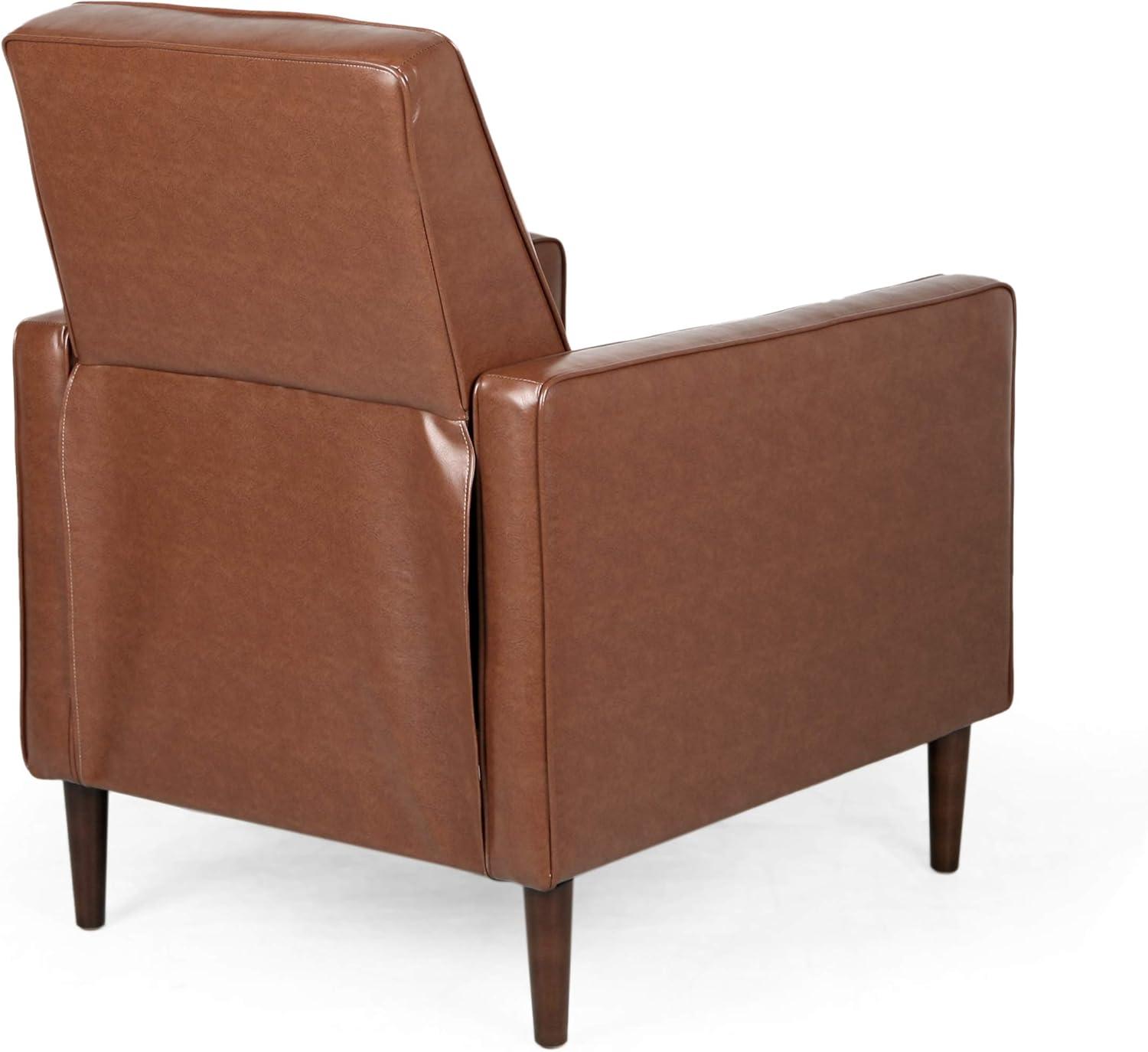 image:imageDeborah MidCentury Modern Button Tufted Recliners Set of 2 Cognac Brown and Dark Espresso