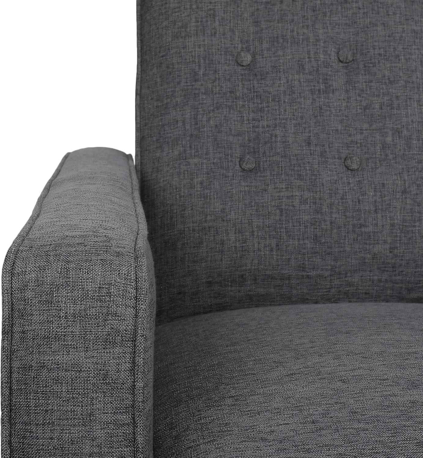 image:imageDenison Tufted Loveseat Pushback Recliner Faux Leather Cognac BrownDark EspressoGray Dark Espresso