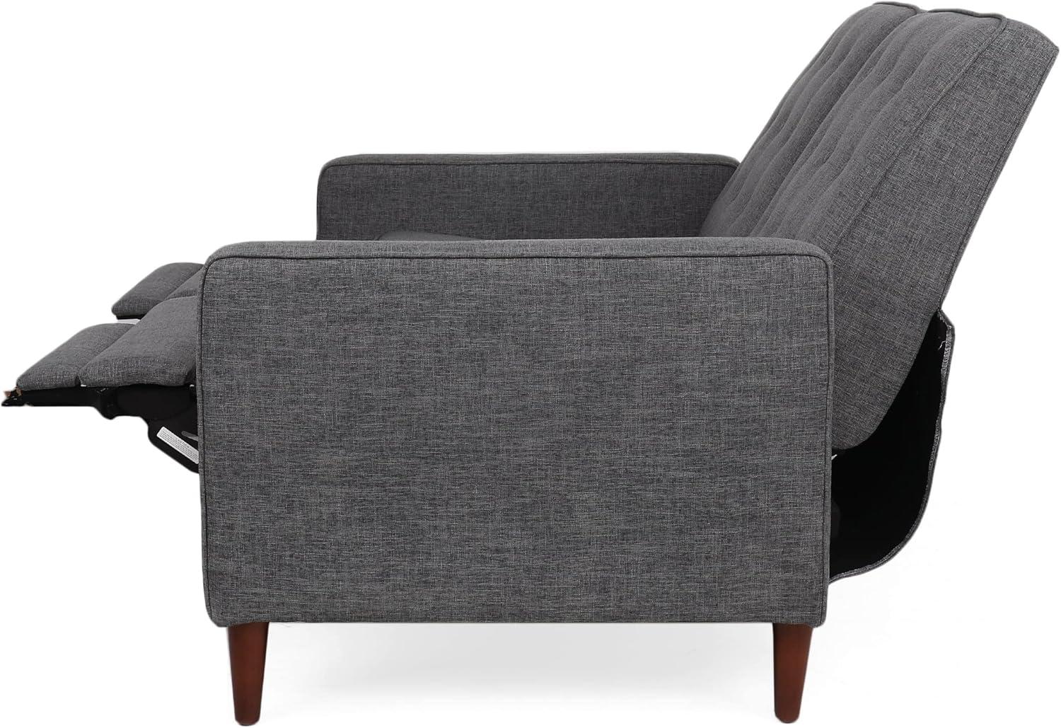 image:imageDenison Tufted Loveseat Pushback Recliner Faux Leather Cognac BrownDark EspressoGray Dark Espresso