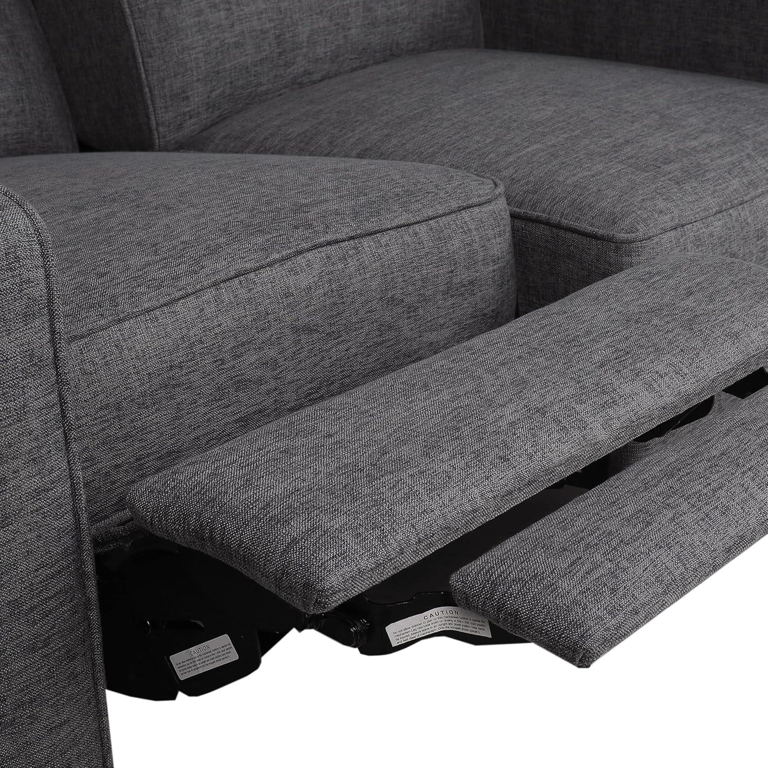 image:imageDenison Tufted Loveseat Pushback Recliner Faux Leather Cognac BrownDark EspressoGray Dark Espresso