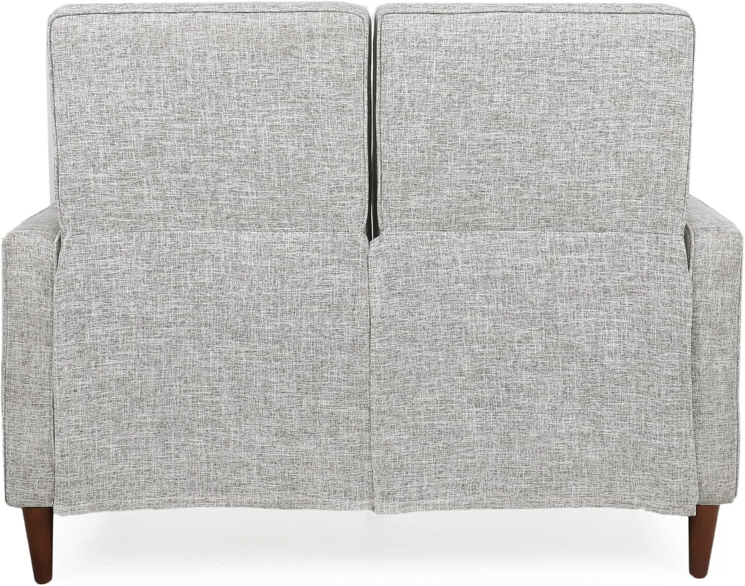 image:imageDenison Tufted Loveseat Pushback Recliner Faux Leather Cognac BrownDark EspressoLight Gray Tweed Dark Espresso