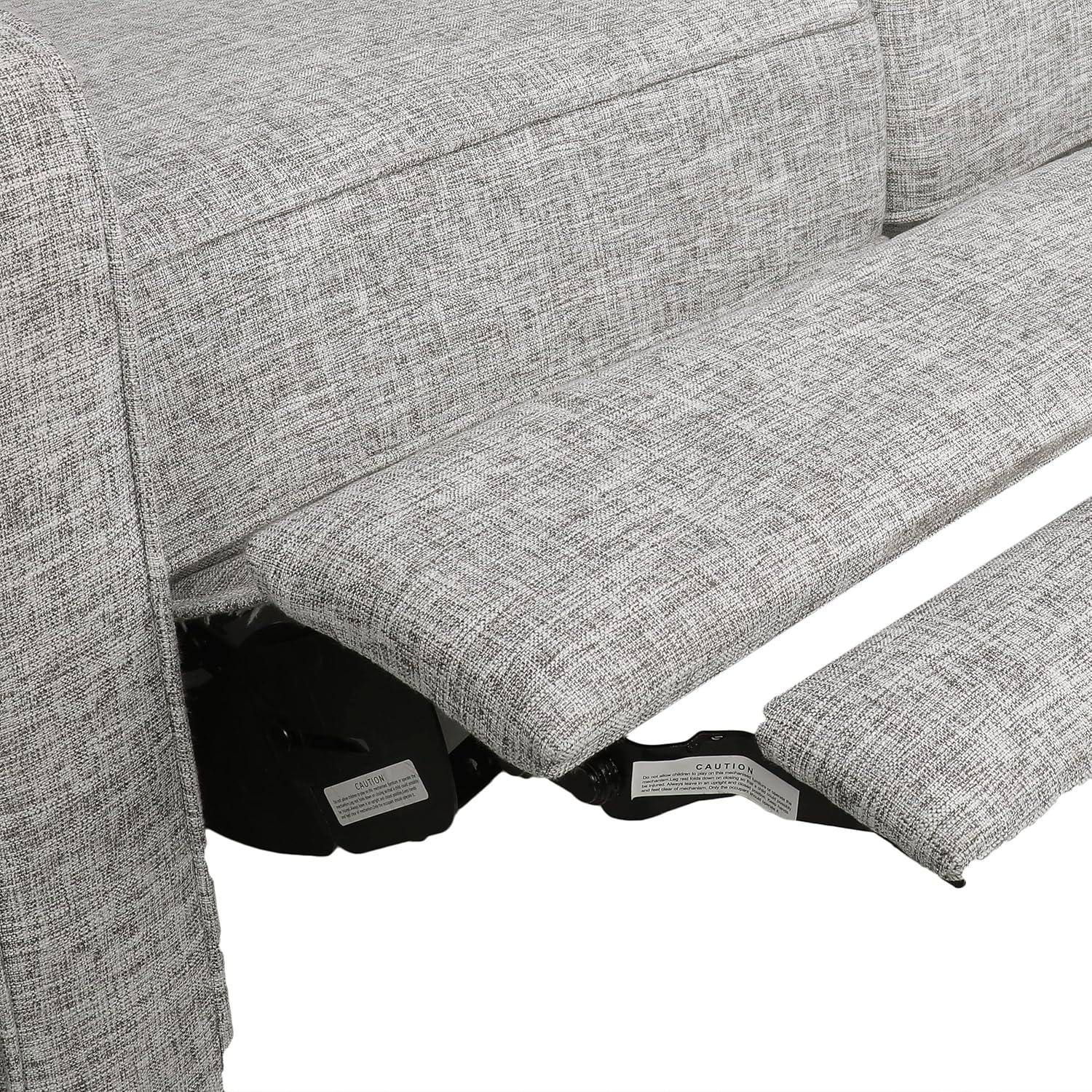 image:imageDenison Tufted Loveseat Pushback Recliner Faux Leather Cognac BrownDark EspressoLight Gray Tweed Dark Espresso