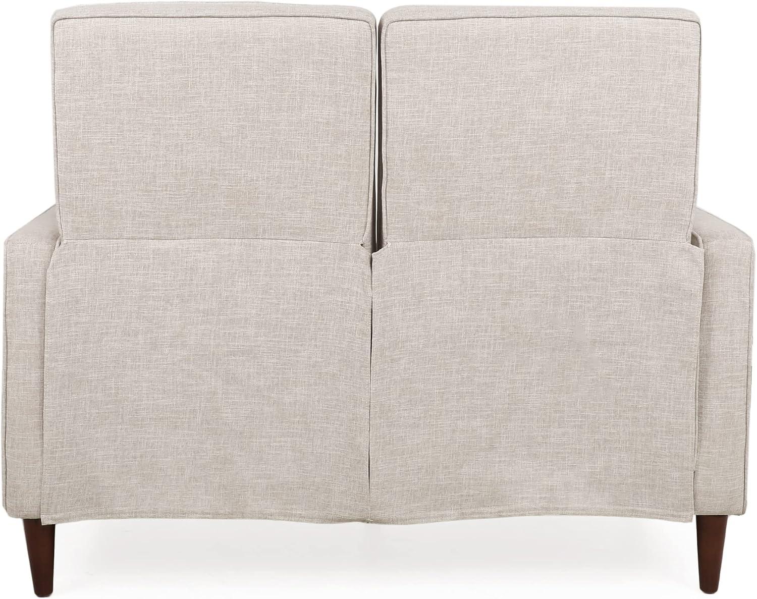 image:imageDenison Tufted Loveseat Pushback Recliner Faux Leather Cognac BrownDark EspressoWheat Dark Espresso