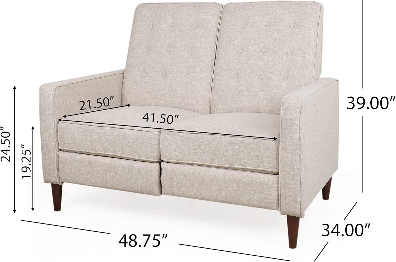 image:imageDenison Tufted Loveseat Pushback Recliner Faux Leather Cognac BrownDark EspressoWheat Dark Espresso
